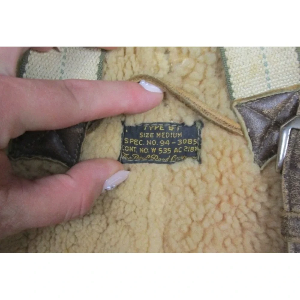 Vintage 1940s WWII Bomber Crew B-1 USAAF Flight Pants Trousers Leather Sheepskin